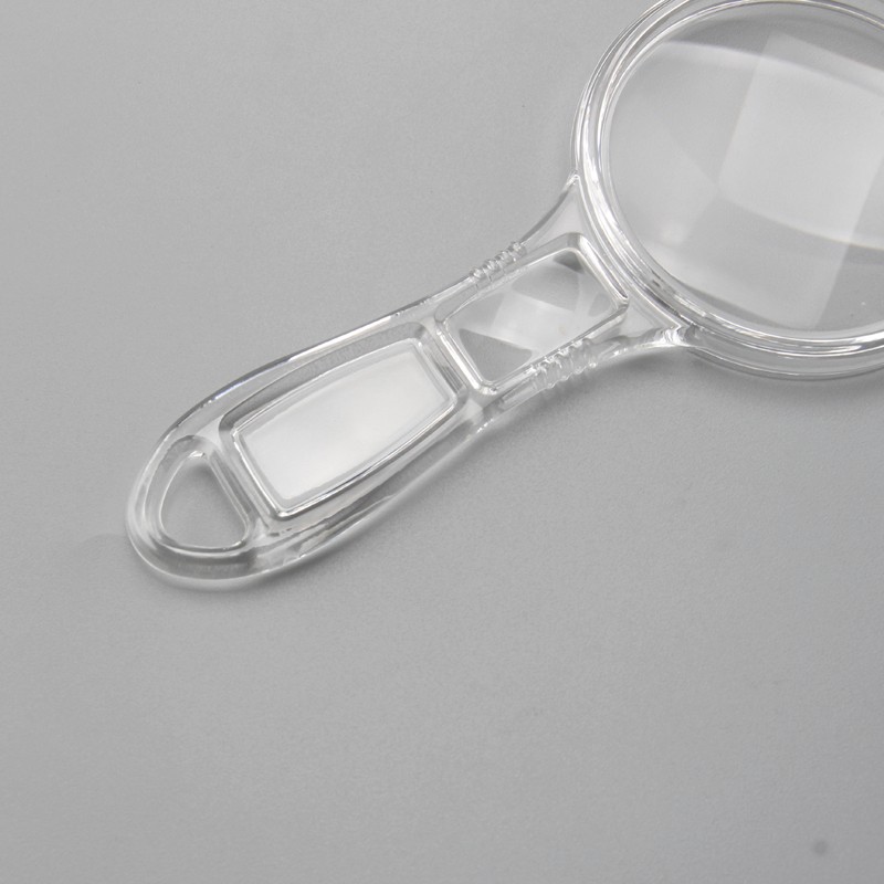 Full transparent frame acrylic mirror magnifing glasses handheld magnifier 3x