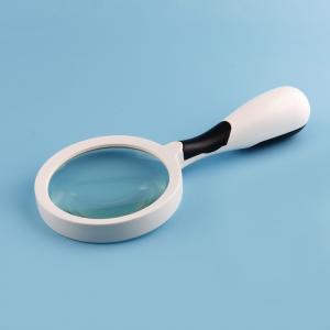 Handheld reading magnifier with green glass lens 2*90MM led lights