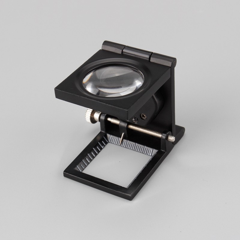   Metal Linen tester magnifier 8x Folding Magnifying Glass with LED and scale