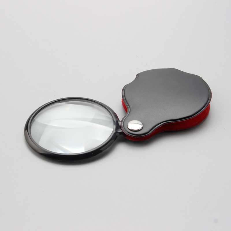 Hot sale folding magnifier mini pocket loupe with PVC sheath 6X50MM