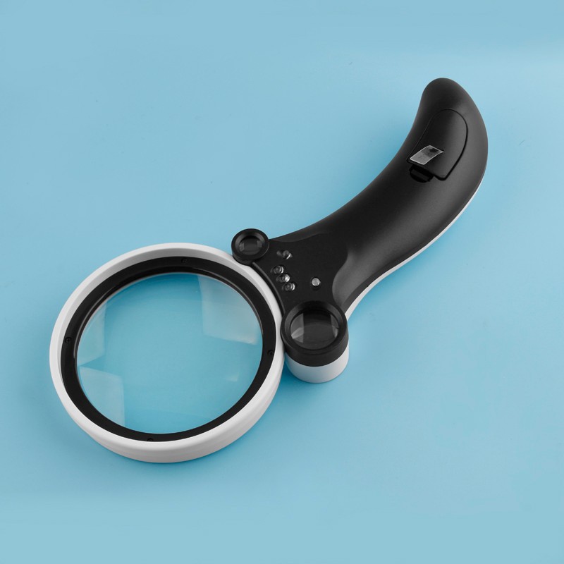 Lighted magnifying glass 2.5x/25x/55x Handheld reading magnifer for senior and kids