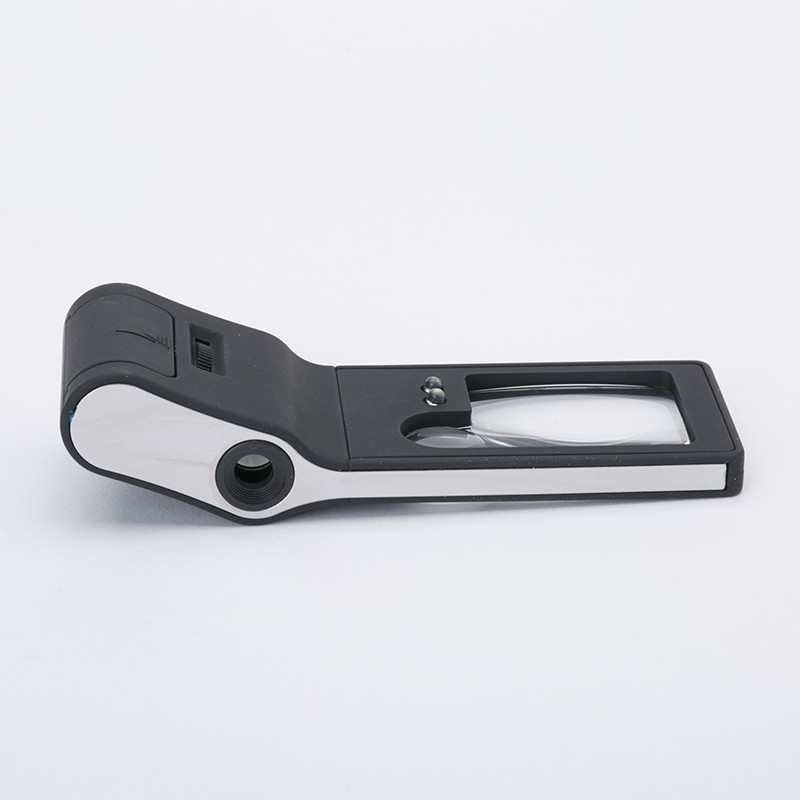 New arrival multifunction handheld magnifier 3x/10x/55x with led lighting red blue black color 