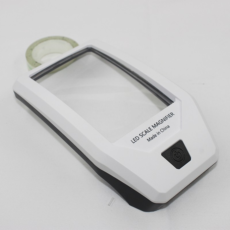 New design magnifying glass with light,rectangular scale magnifier with LED and UV lights