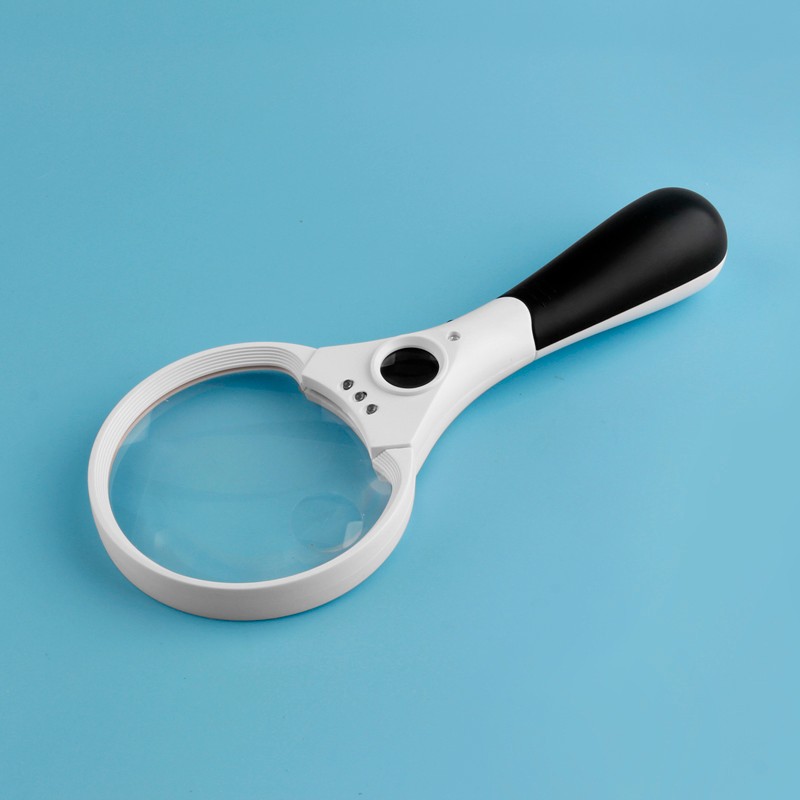 handheld large magnifying glass with 3 led lighted magnifier for reading